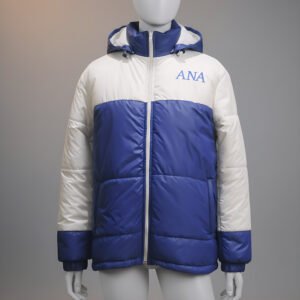Custom Greek Puffer Jacket – Two-Tone Design